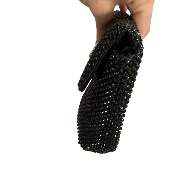 Small black formal clutch black gems with shoulder strap excellent condition - Picture 5 of 7